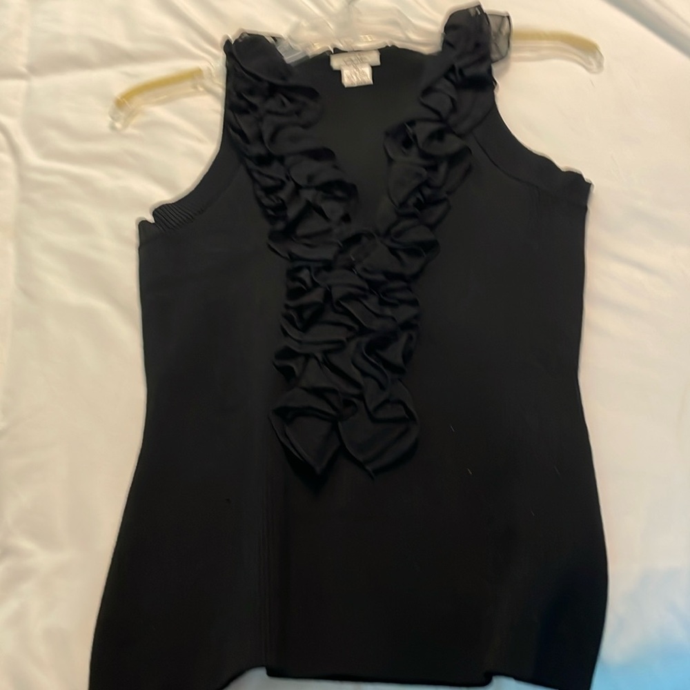 Knitt top medium black silk spandex